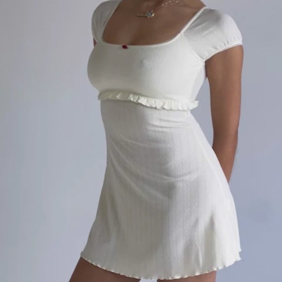 Frankie's Bikinis Dresses & Skirts - Frankies Bikinis x Sydney Sweeney - Rue Pointelle Dress Vanilla - Size S - NWT